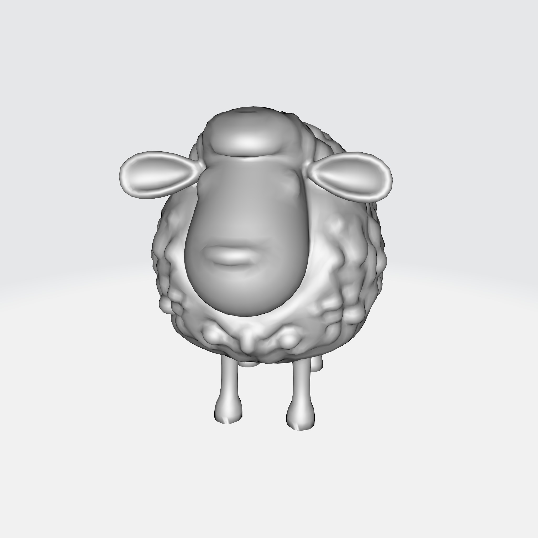 Charming Cartoon Sheep 3D model_5