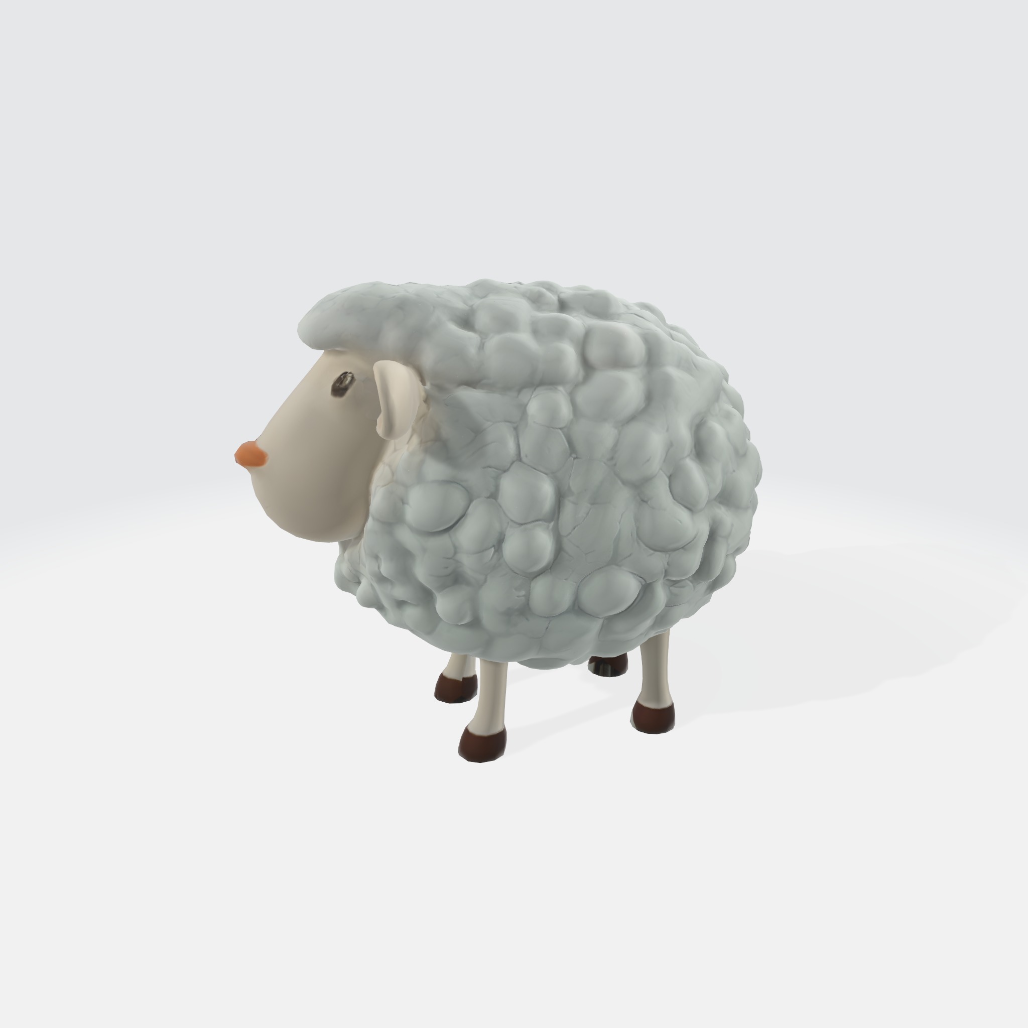 Charming Cartoon Sheep 3D model_2