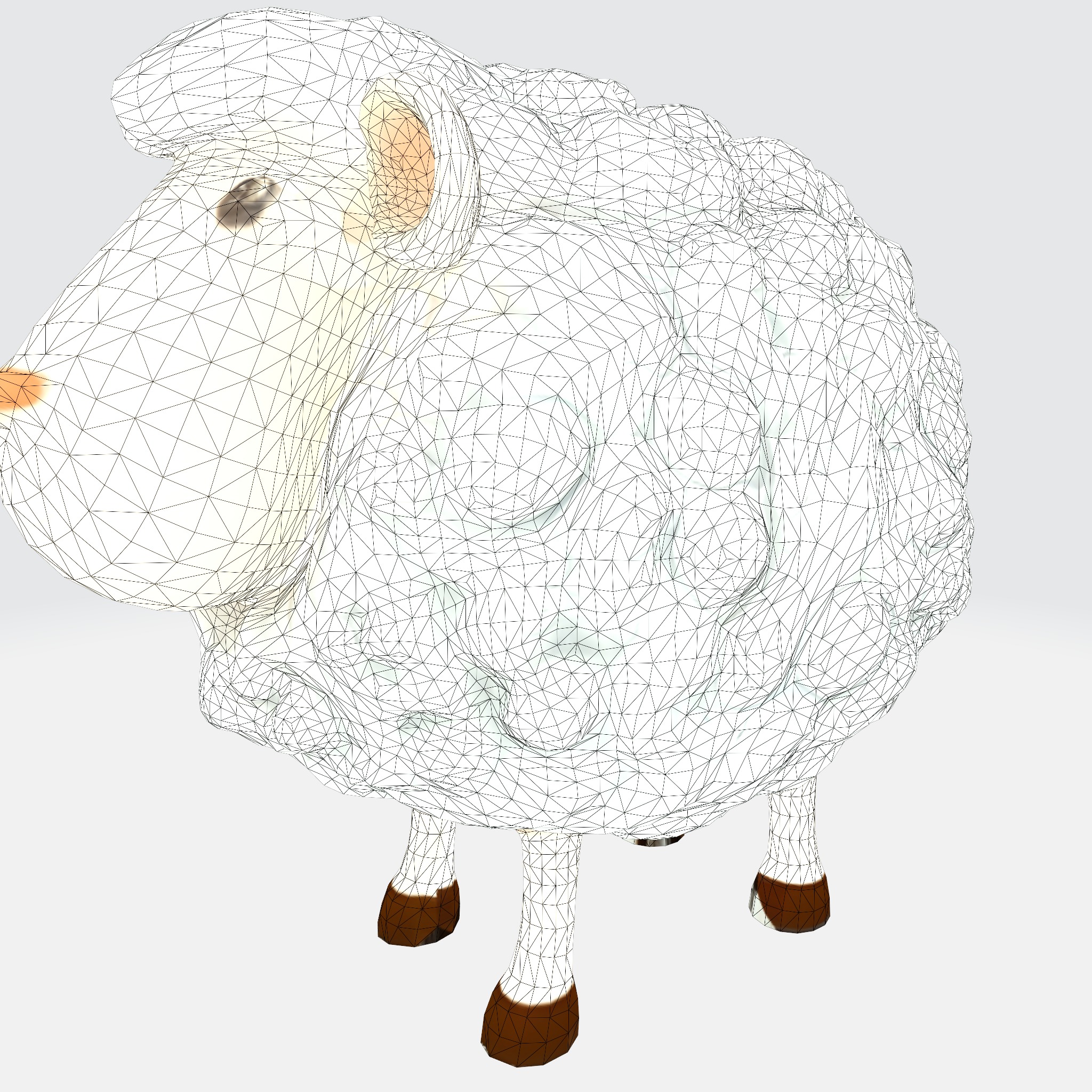 Charming Cartoon Sheep 3D model_11