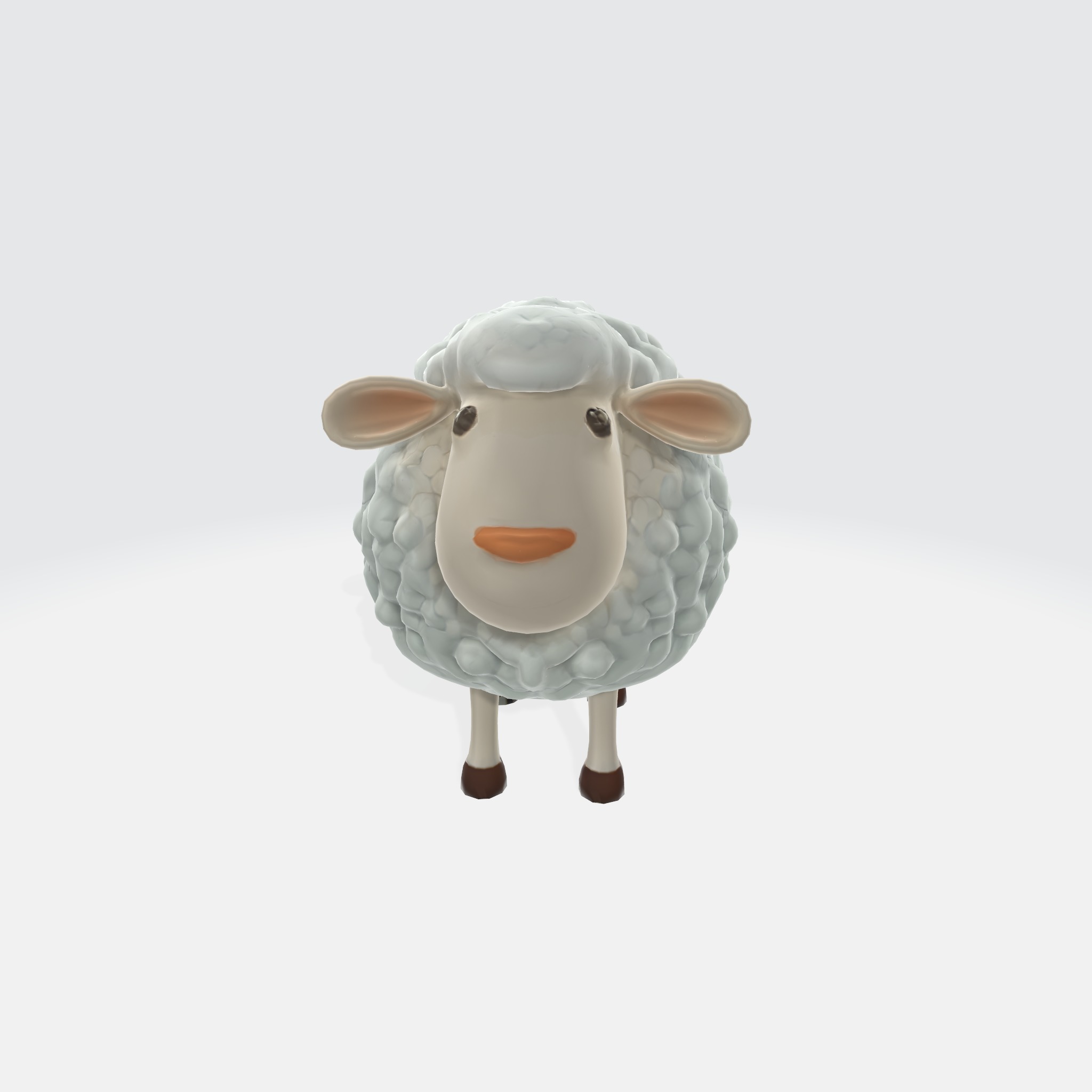 Charming Cartoon Sheep 3D model_1