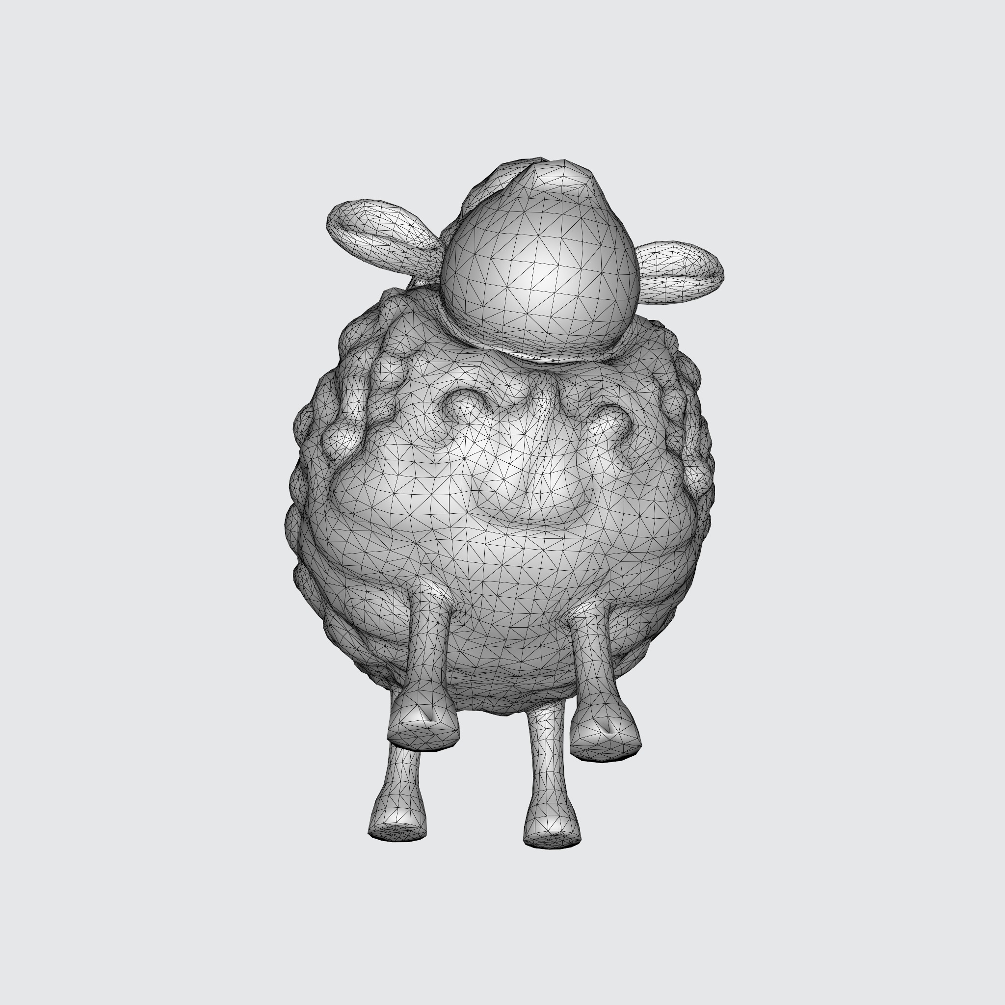 Charming Cartoon Sheep 3D model_9