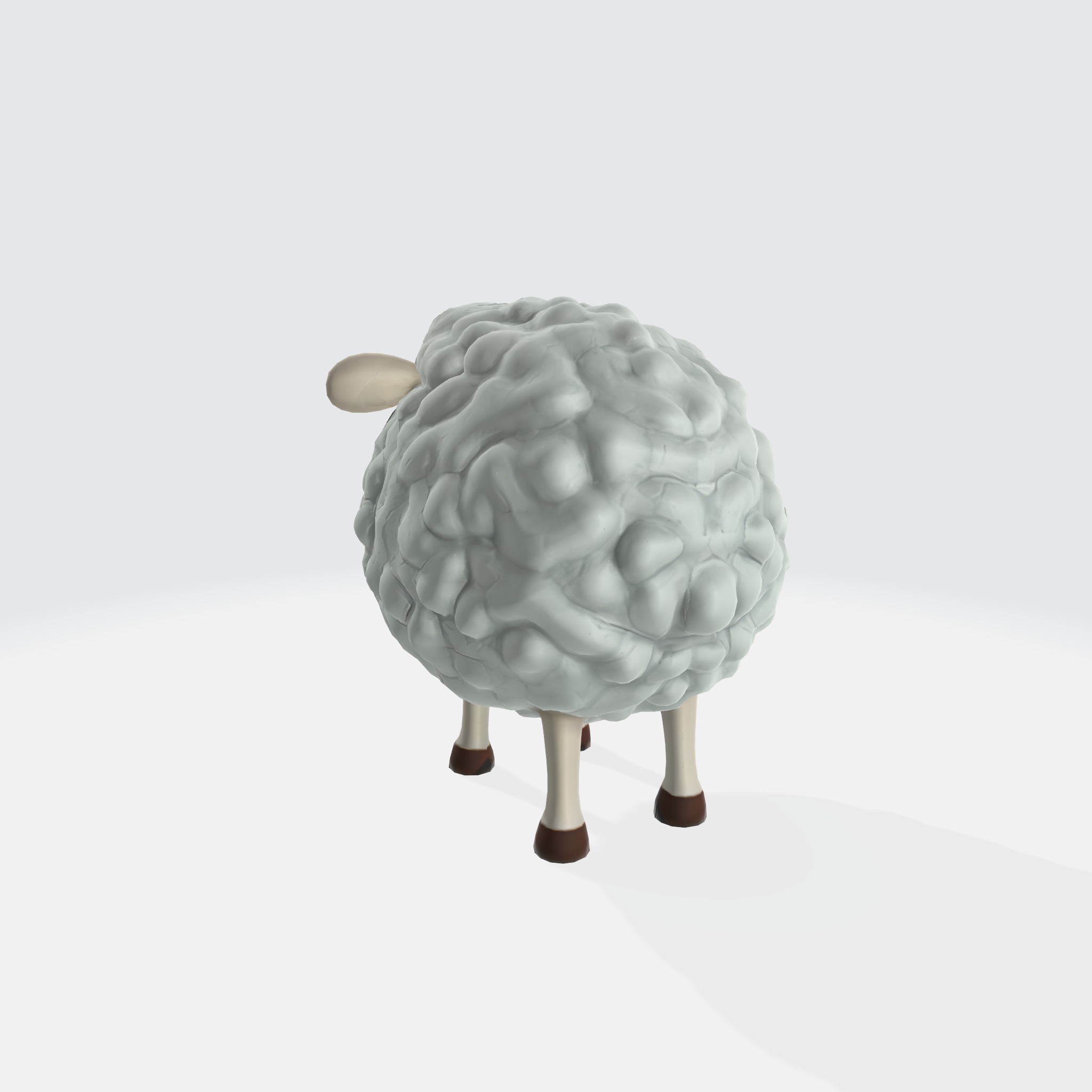 Charming Cartoon Sheep 3D model_3