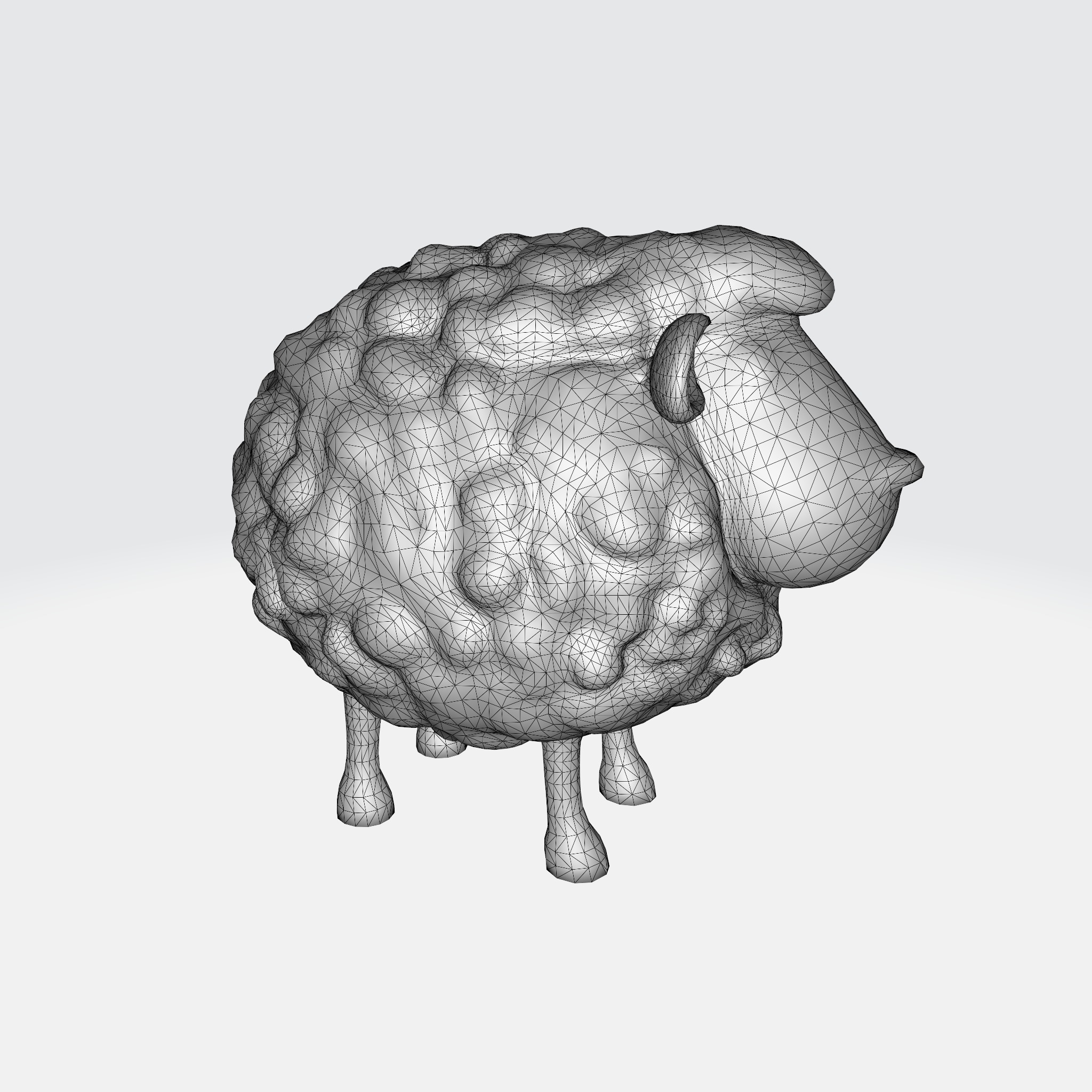 Charming Cartoon Sheep 3D model_8