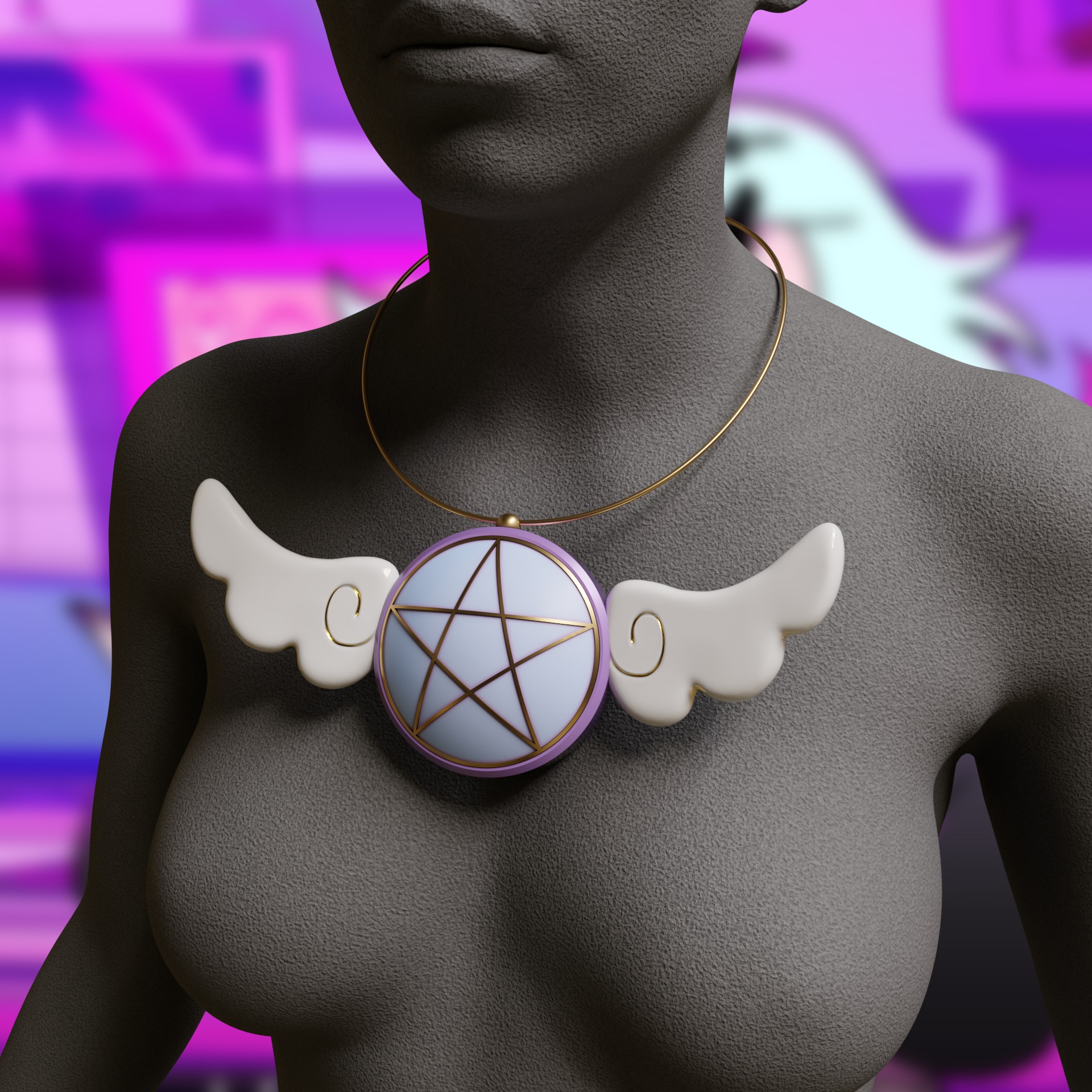 Akuma no otto merch setsuki pendant - Helluva Boss Cosplay 3D print model_5