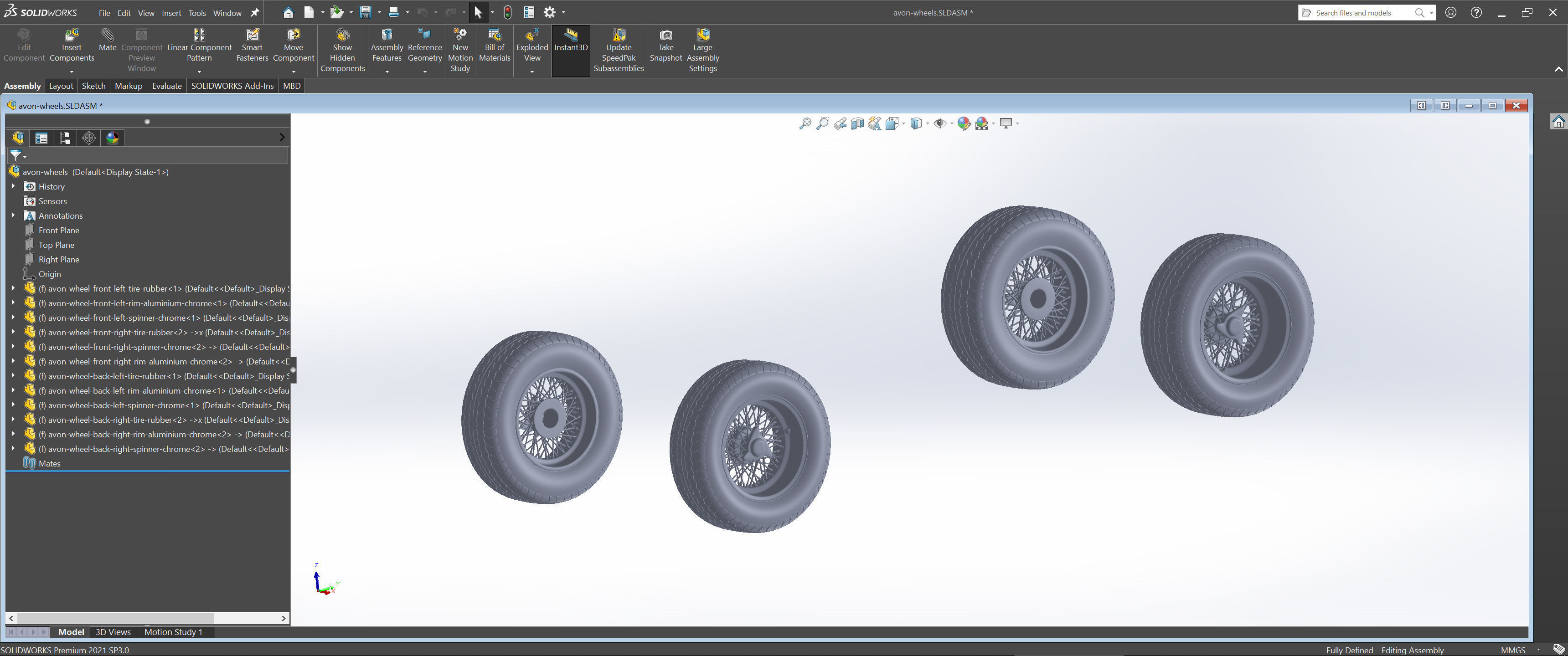 Ferrari 250 GTO Chassis Frame Undercarriage - Wheels Pack Bundle 3D Model Collection_11