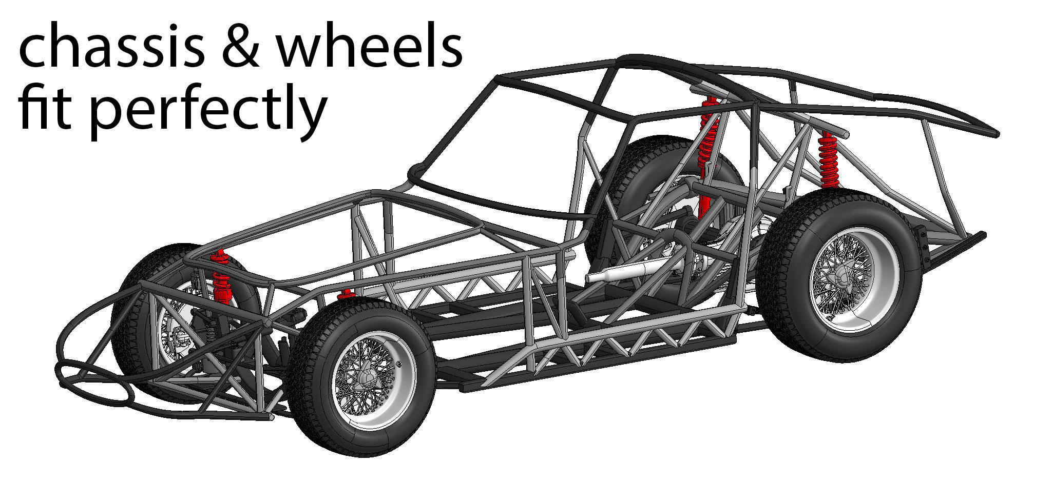 Ferrari 250 GTO Chassis Frame Undercarriage - Wheels Pack Bundle 3D Model Collection_2