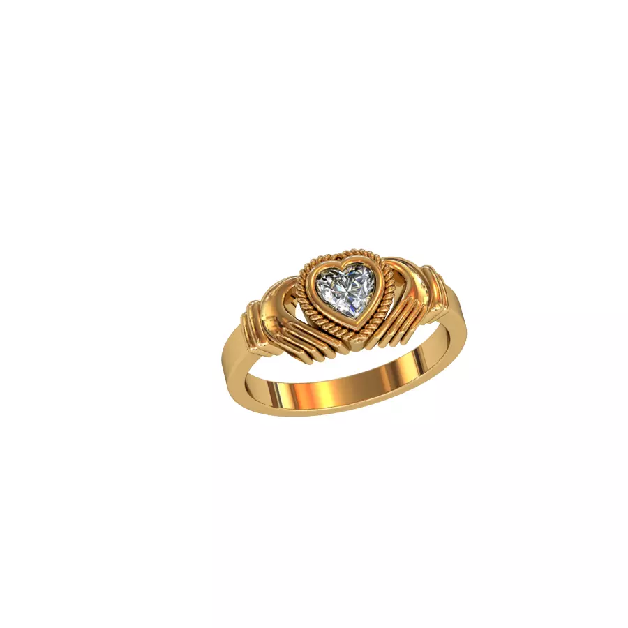 Claddagh ring 3D print model
