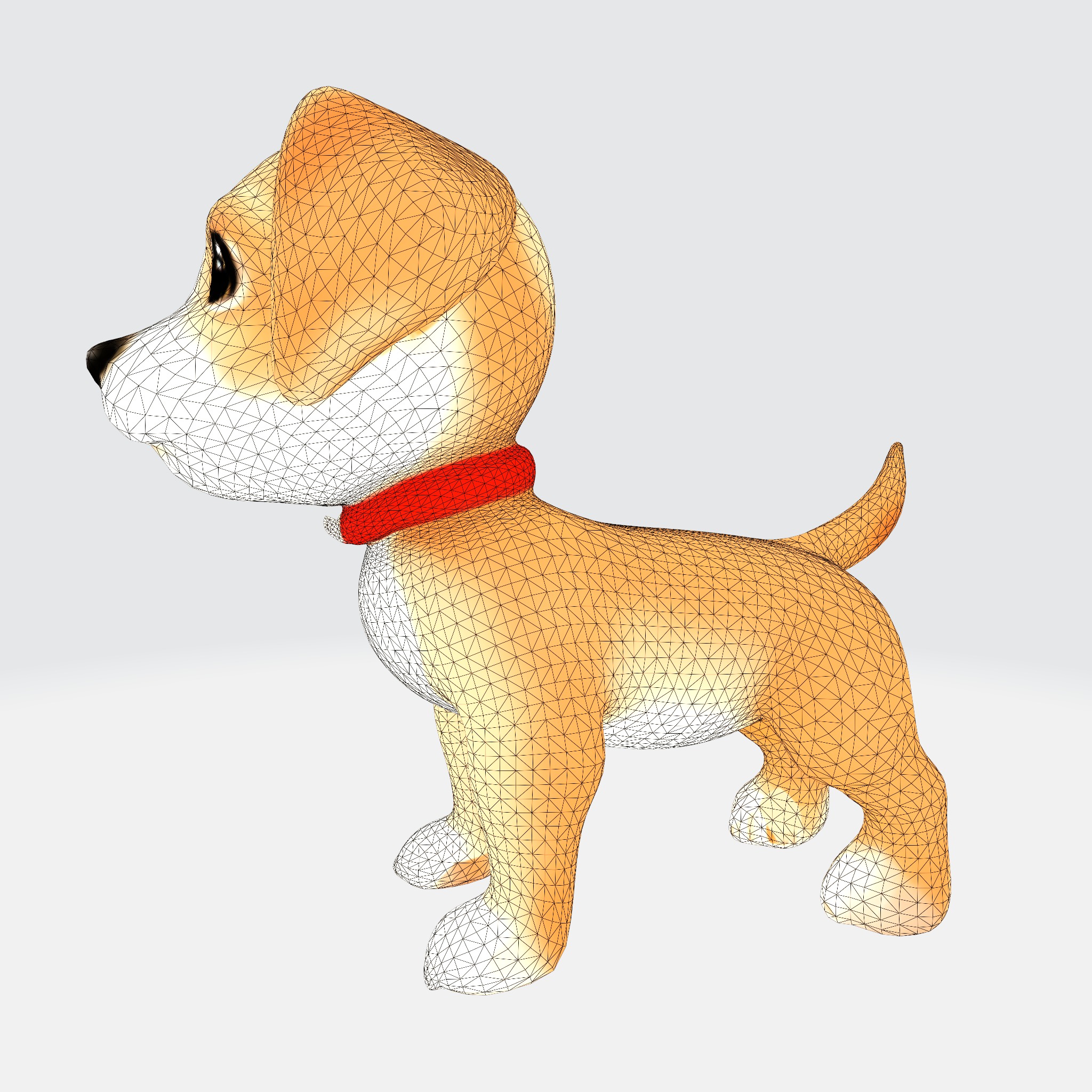 Adorable Cartoon Beagle dog 3D model_13