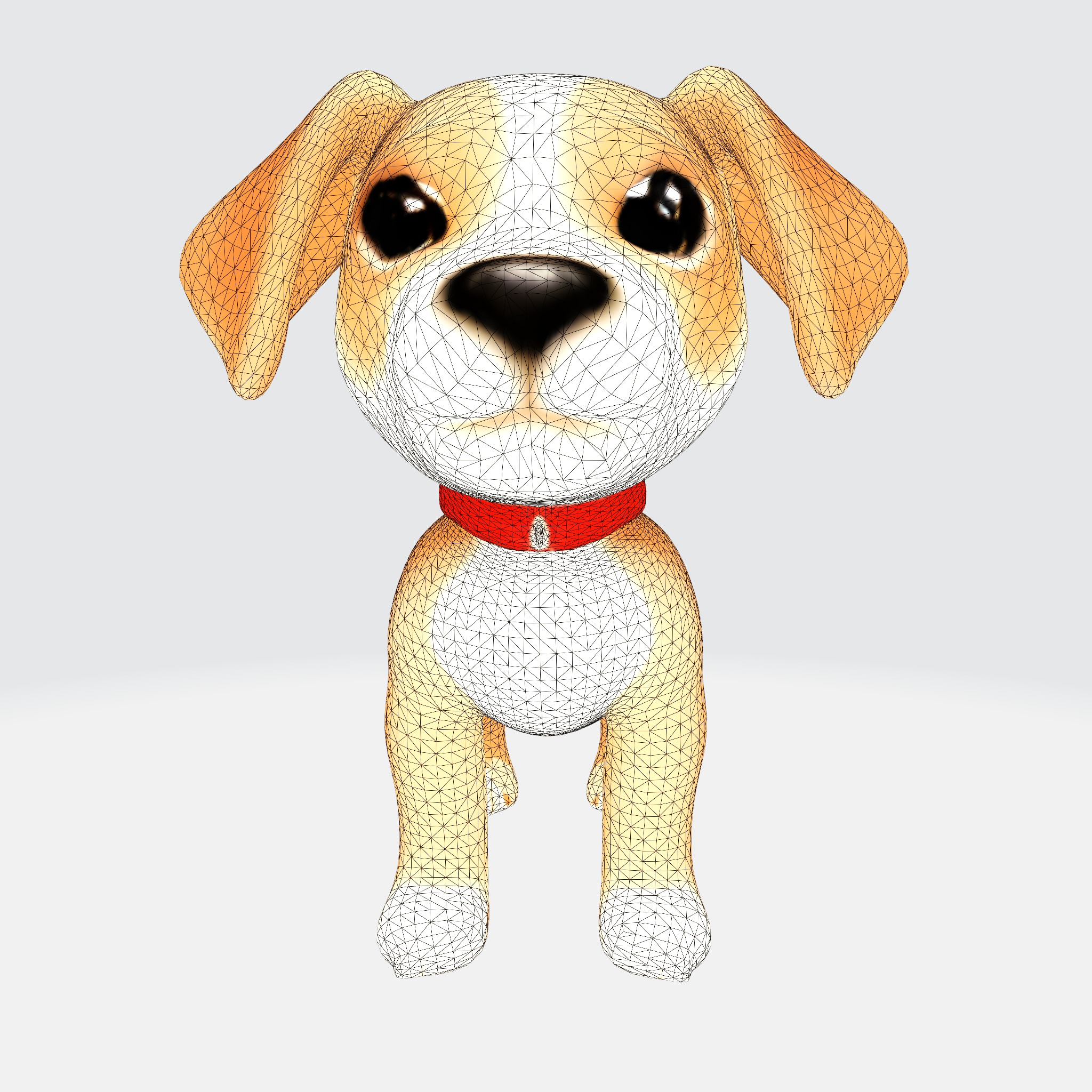Adorable Cartoon Beagle dog 3D model_12