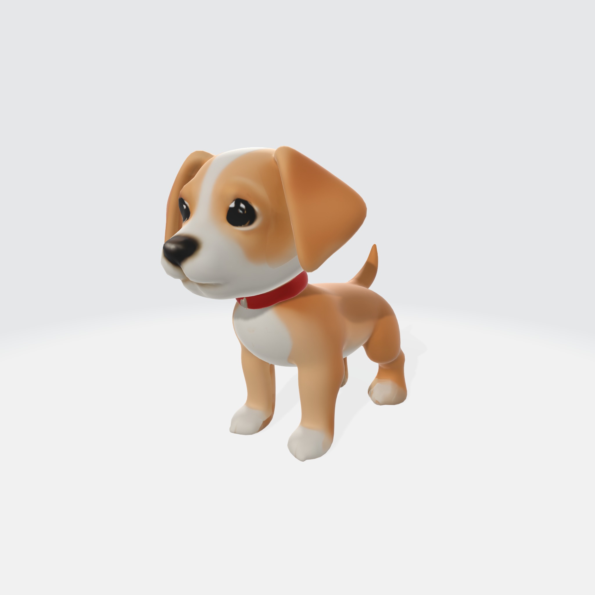 Adorable Cartoon Beagle dog 3D model_2