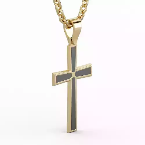 Cross with enamel