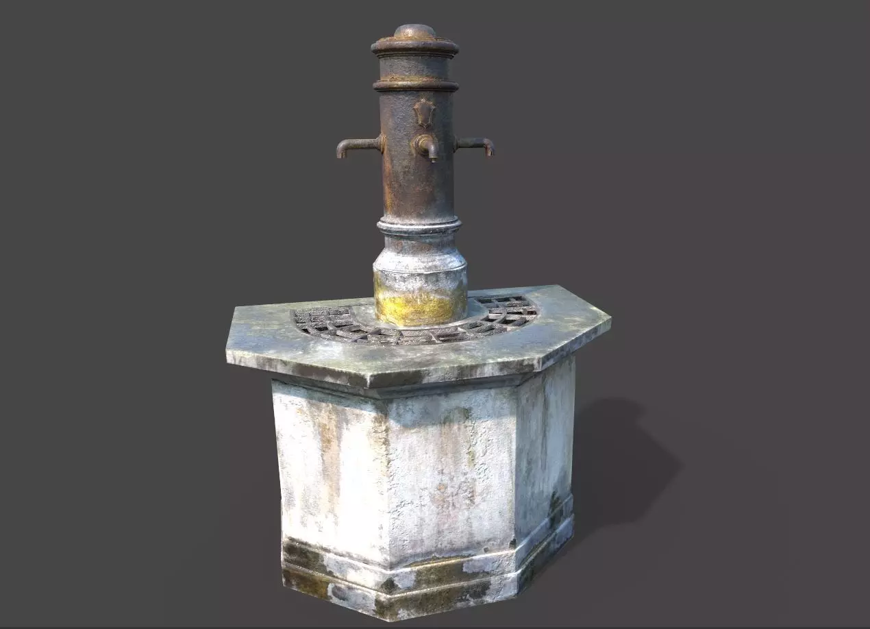 Public Fountain 3D model_0