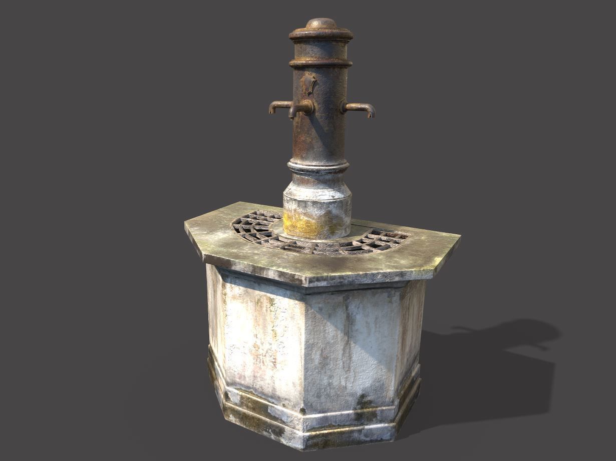 Public Fountain 3D model_2