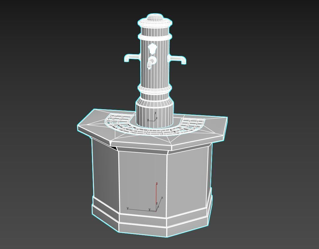Public Fountain 3D model_8