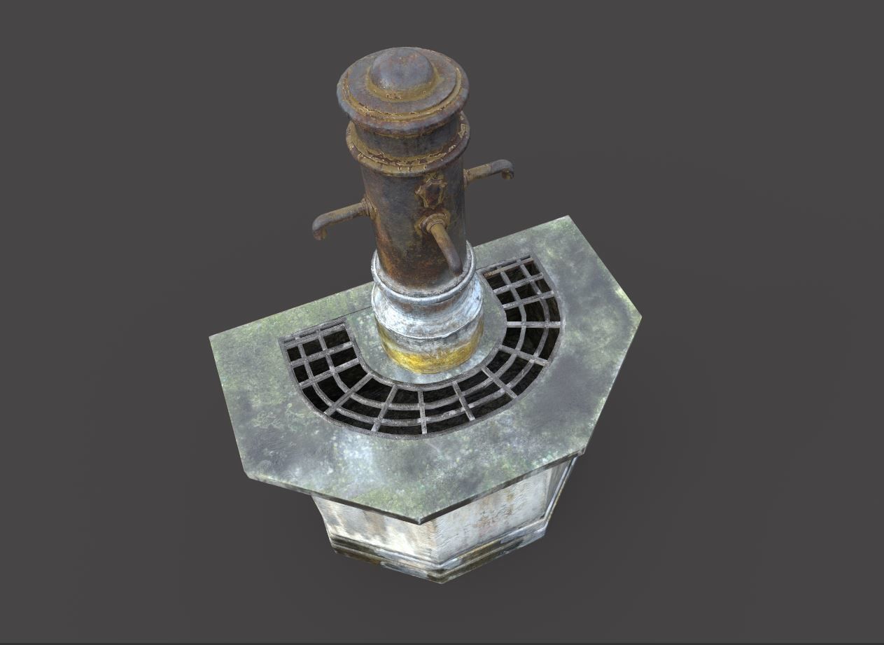 Public Fountain 3D model_4