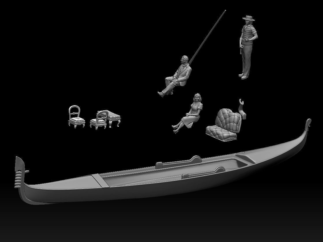 gondola gondolier 3D print model_2