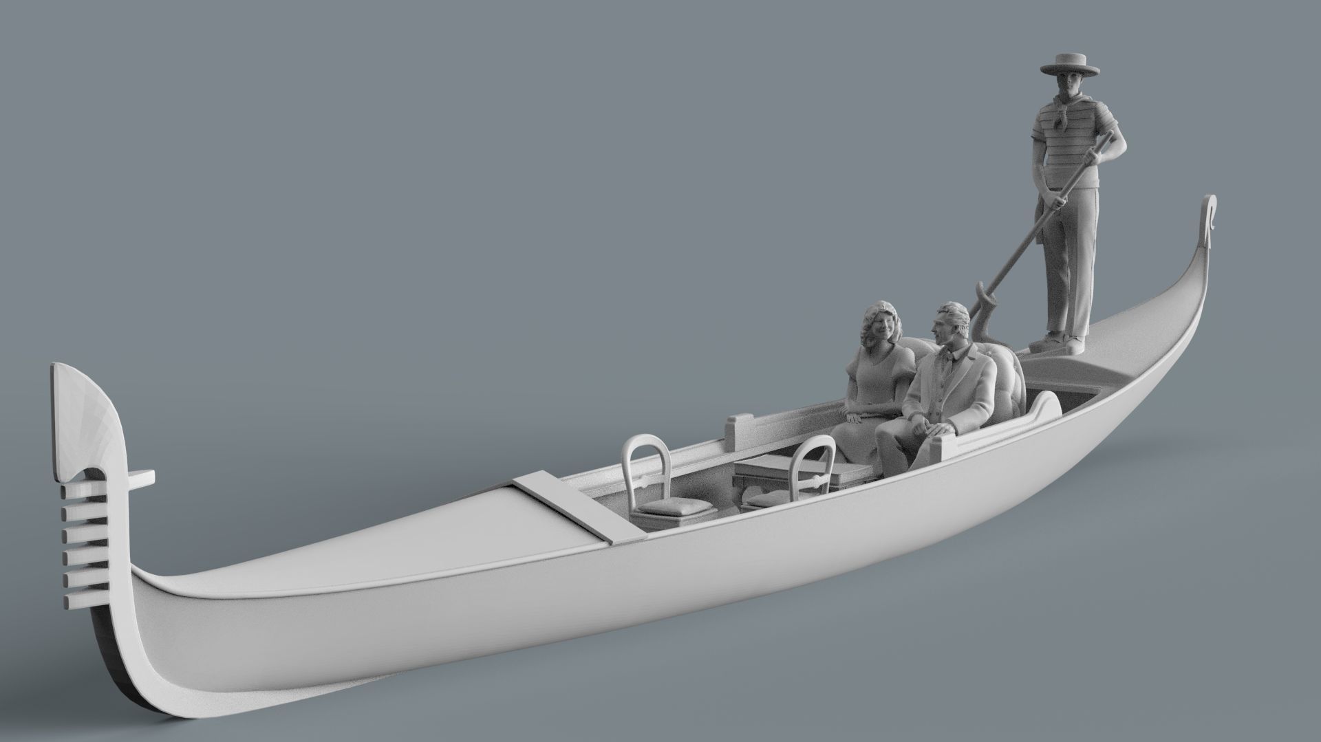 gondola gondolier 3D print model_48