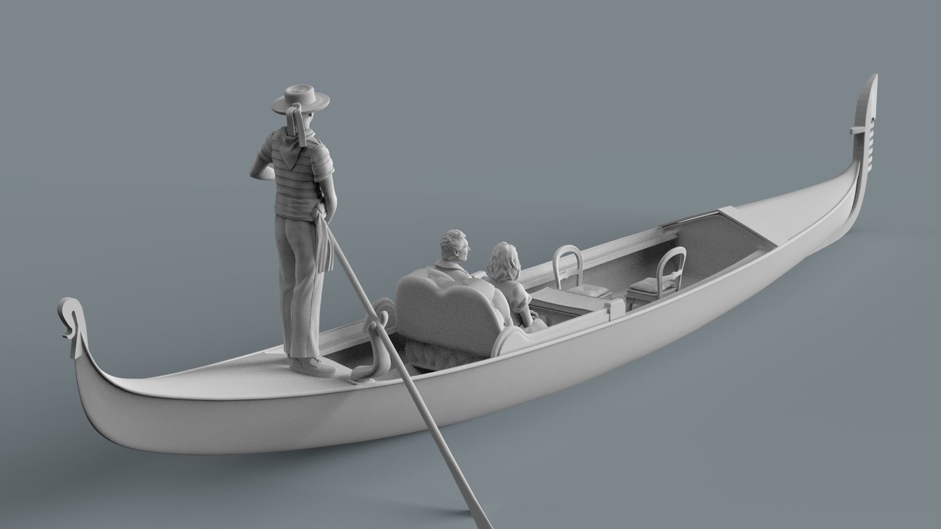 gondola gondolier 3D print model_3