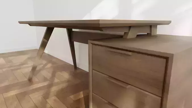 Desk CleanCut - Low Poly - Modern wooden design - minimalist
