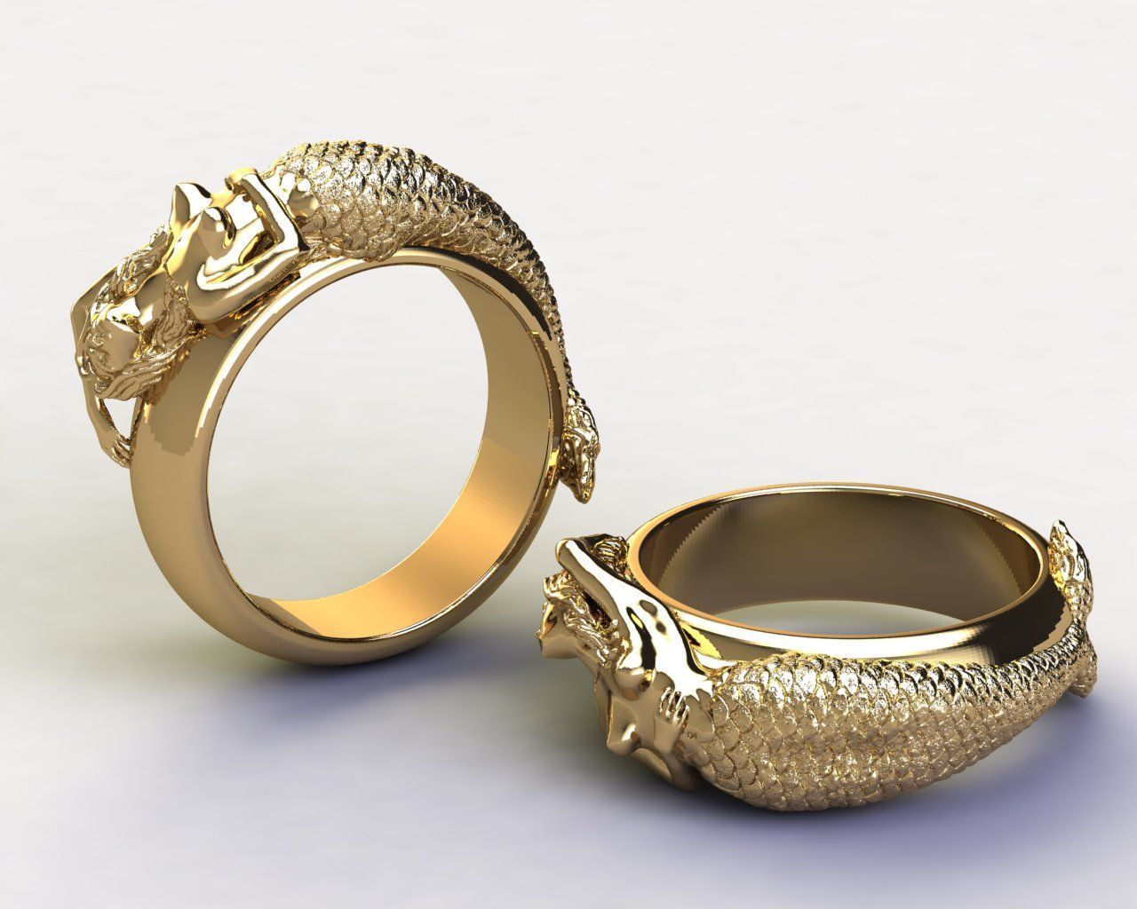 marmaid  Ring 3D print model_5