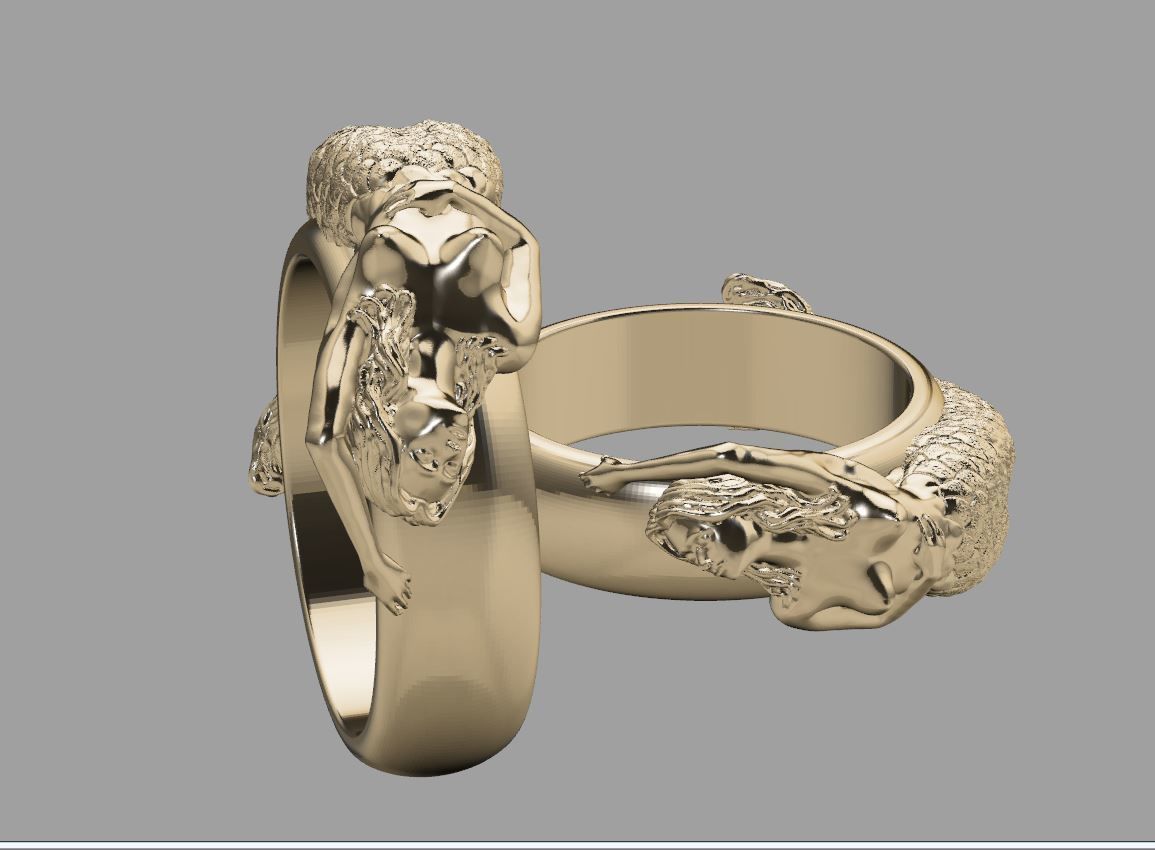 marmaid  Ring 3D print model_11