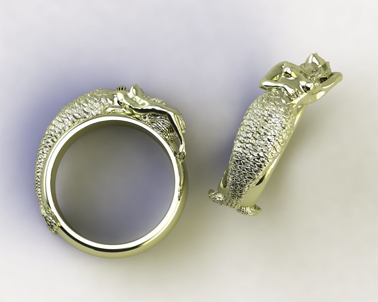 marmaid  Ring 3D print model_3