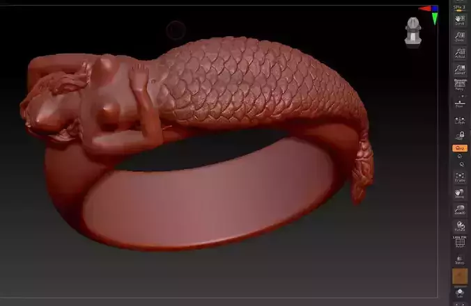 marmaid  Ring 3D print model