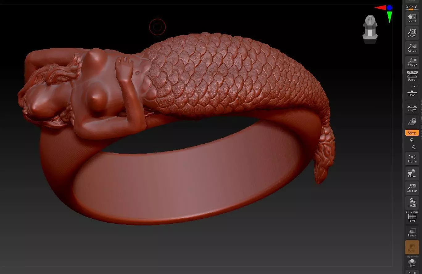 marmaid  Ring 3D print model_0