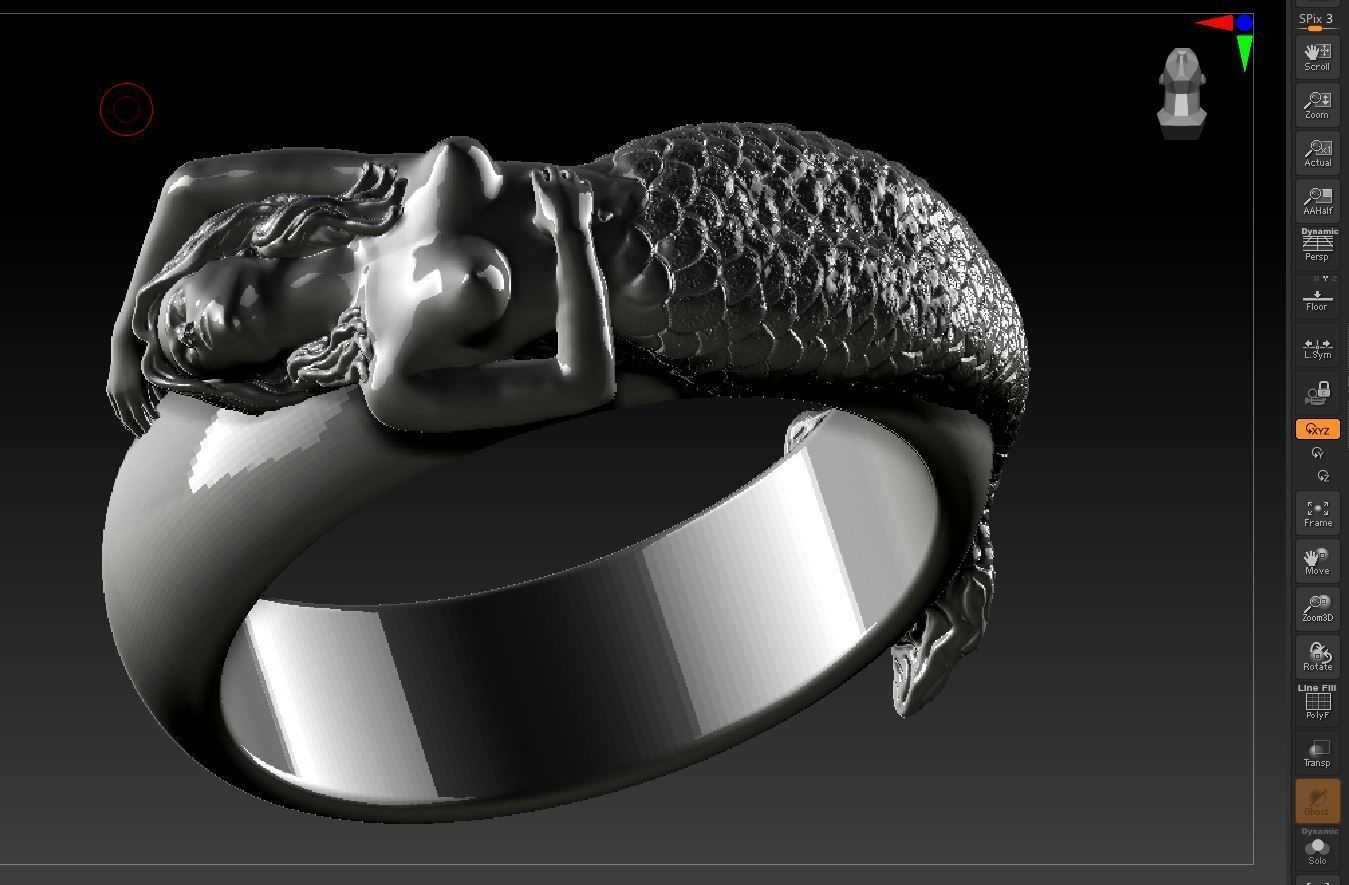 marmaid  Ring 3D print model_20