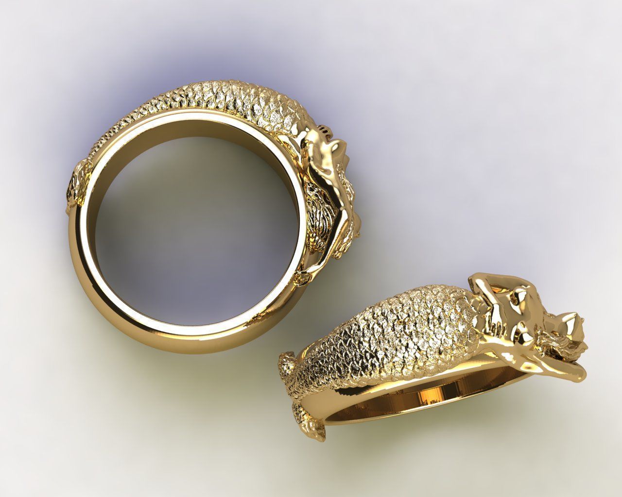 marmaid  Ring 3D print model_8