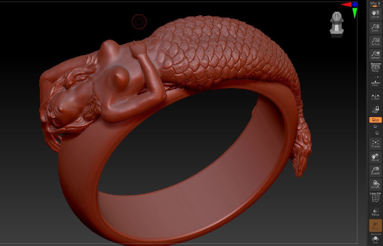 marmaid  Ring 3D print model_12