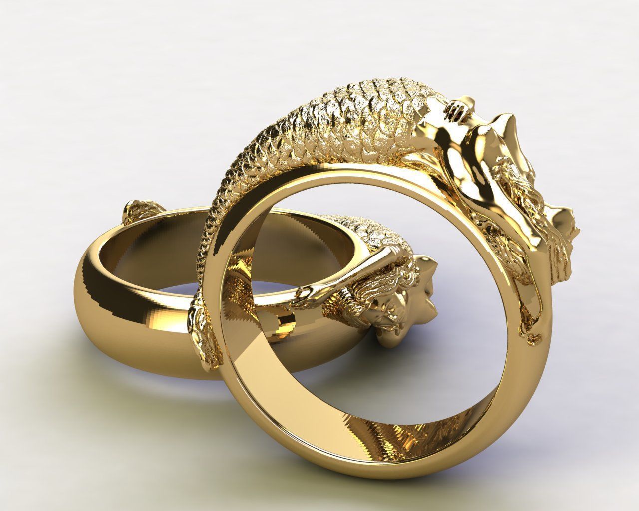 marmaid  Ring 3D print model_7
