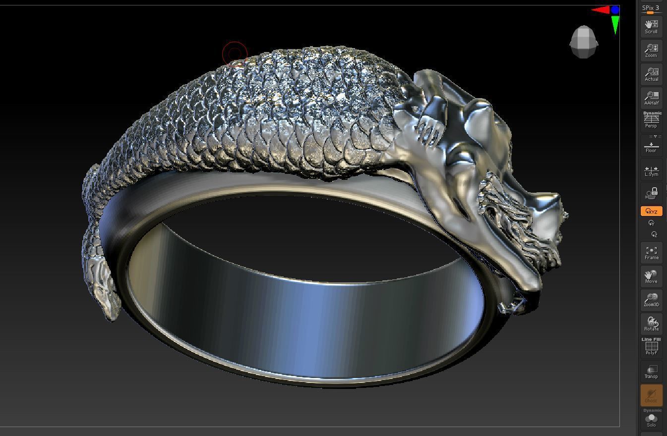 marmaid  Ring 3D print model_17