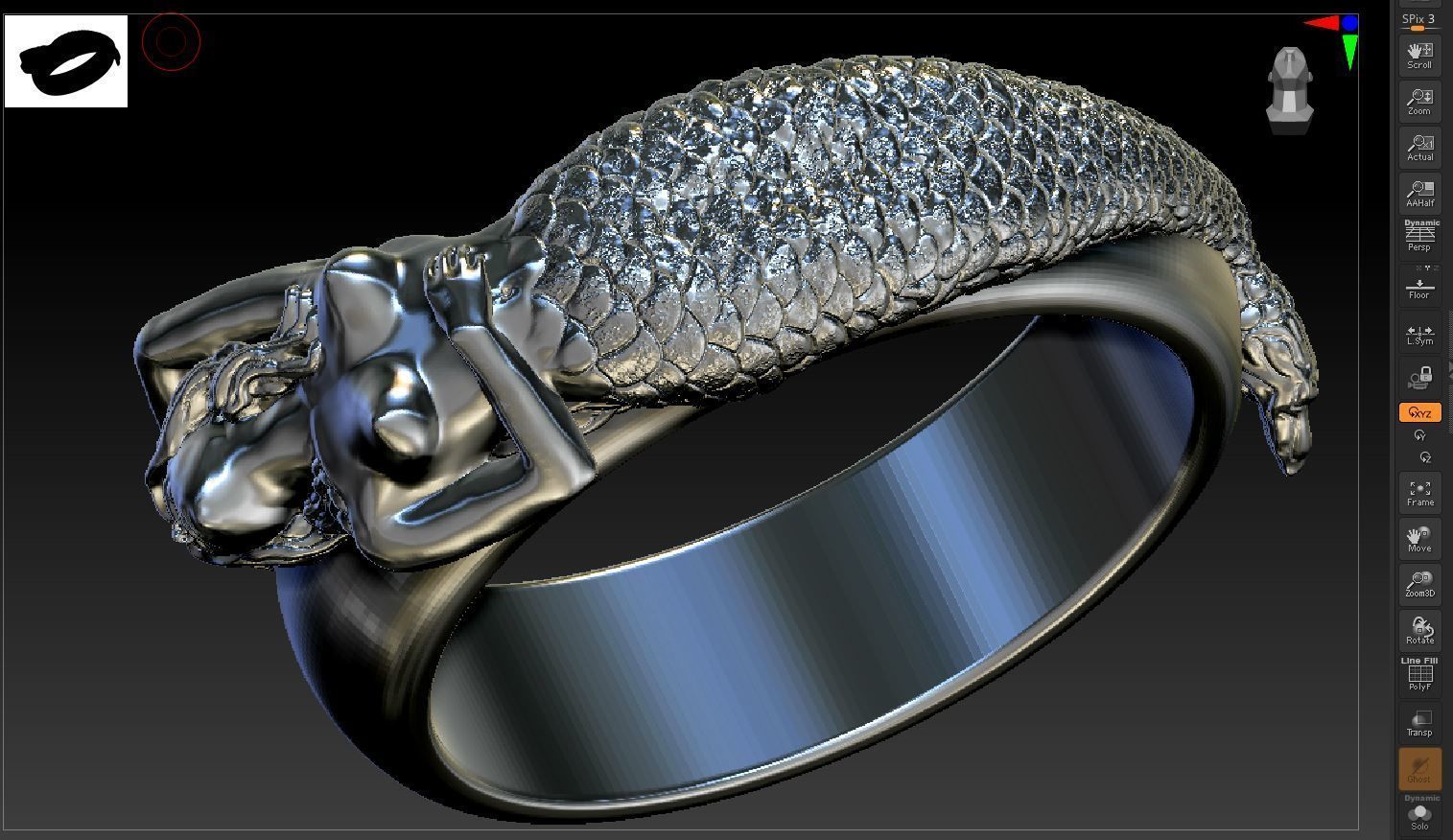 marmaid  Ring 3D print model_18