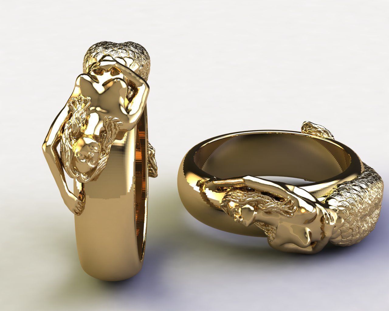 marmaid  Ring 3D print model_6