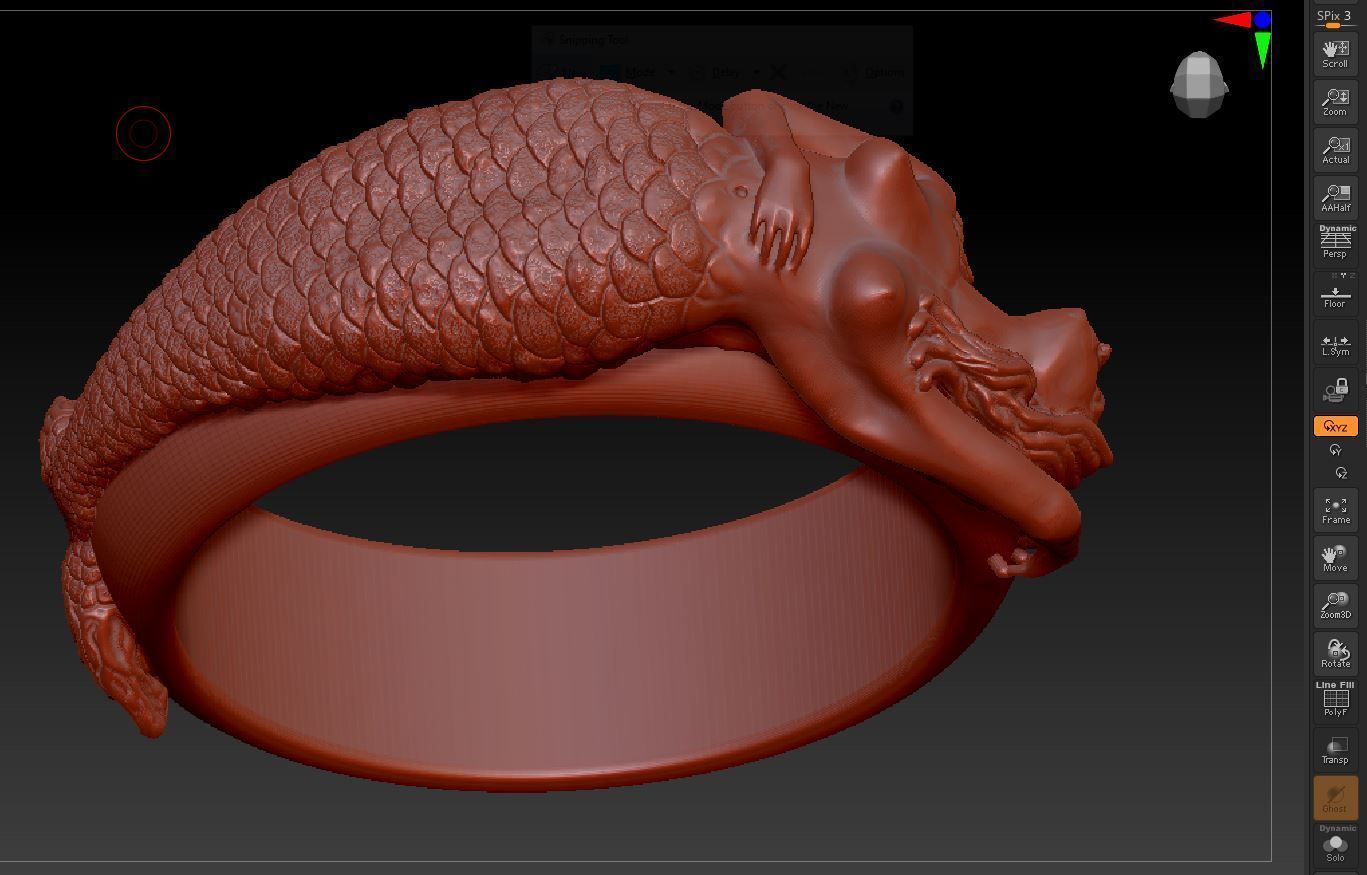 marmaid  Ring 3D print model_14