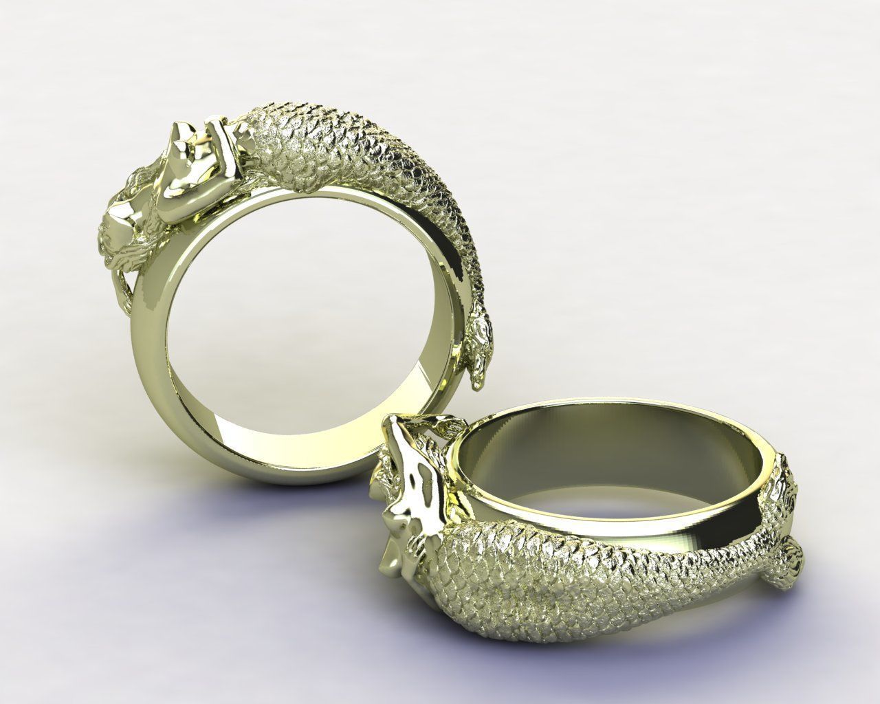 marmaid  Ring 3D print model_4