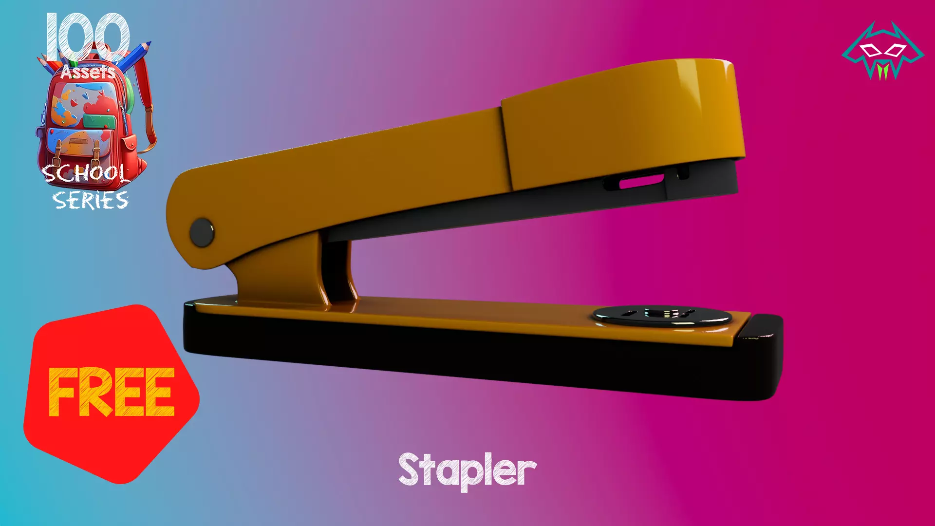 Stapler - 100 Assets - School Series Free low-poly 3D model