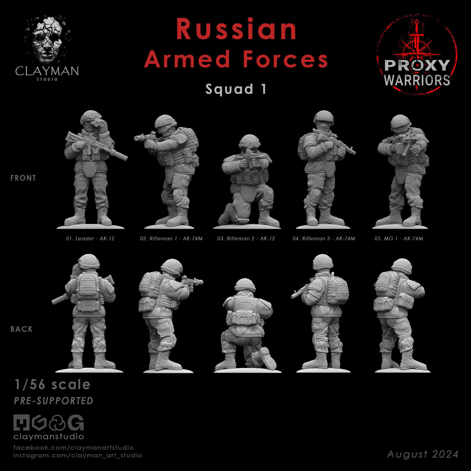 Russian Armed Forces Squad 1   1 56 scale 3D print model_4