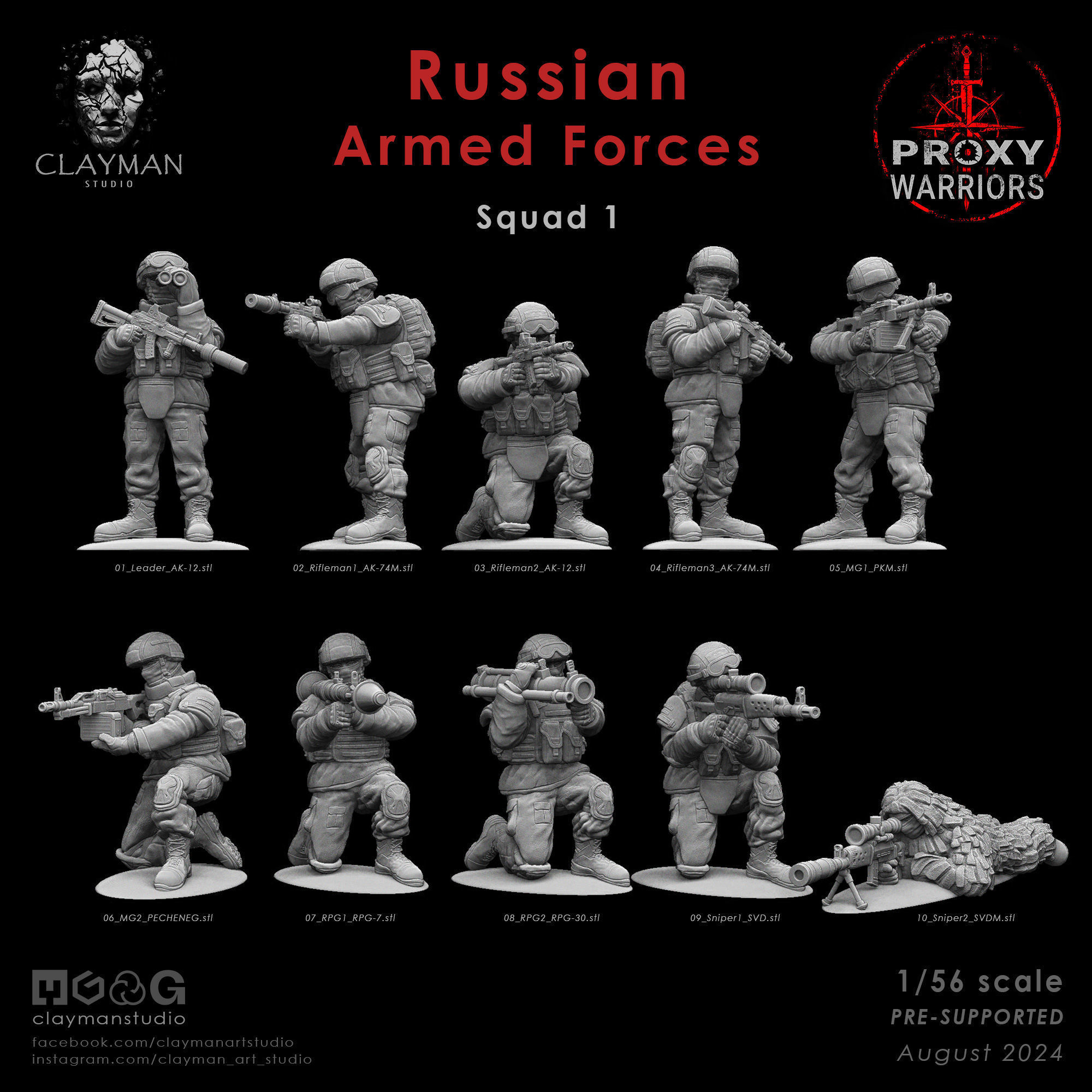 Russian Armed Forces Squad 1   1 56 scale 3D print model_2