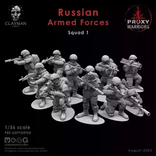 Russian Armed Forces Squad 1   1 56 scale 3D print model