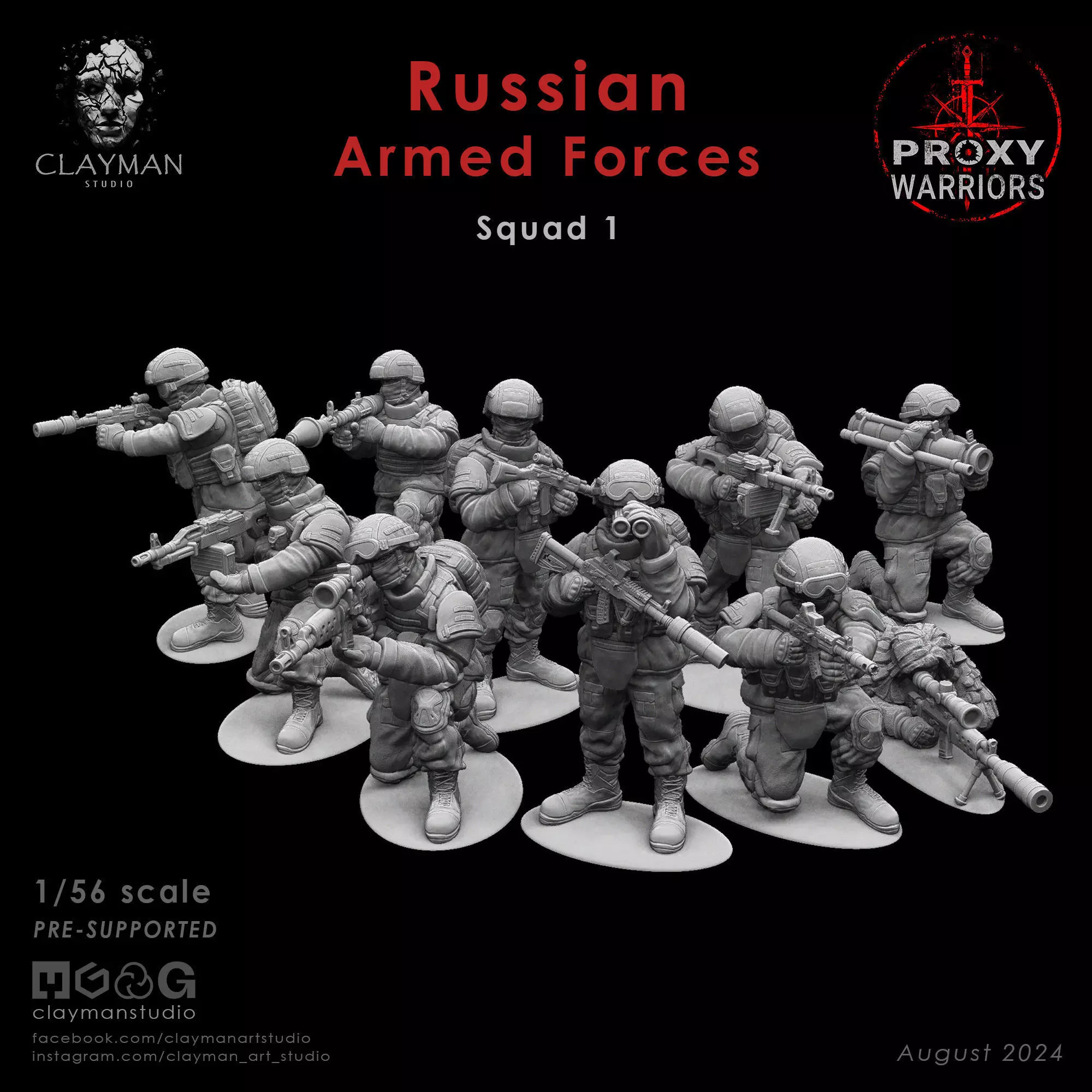 Russian Armed Forces Squad 1   1 56 scale 3D print model_0