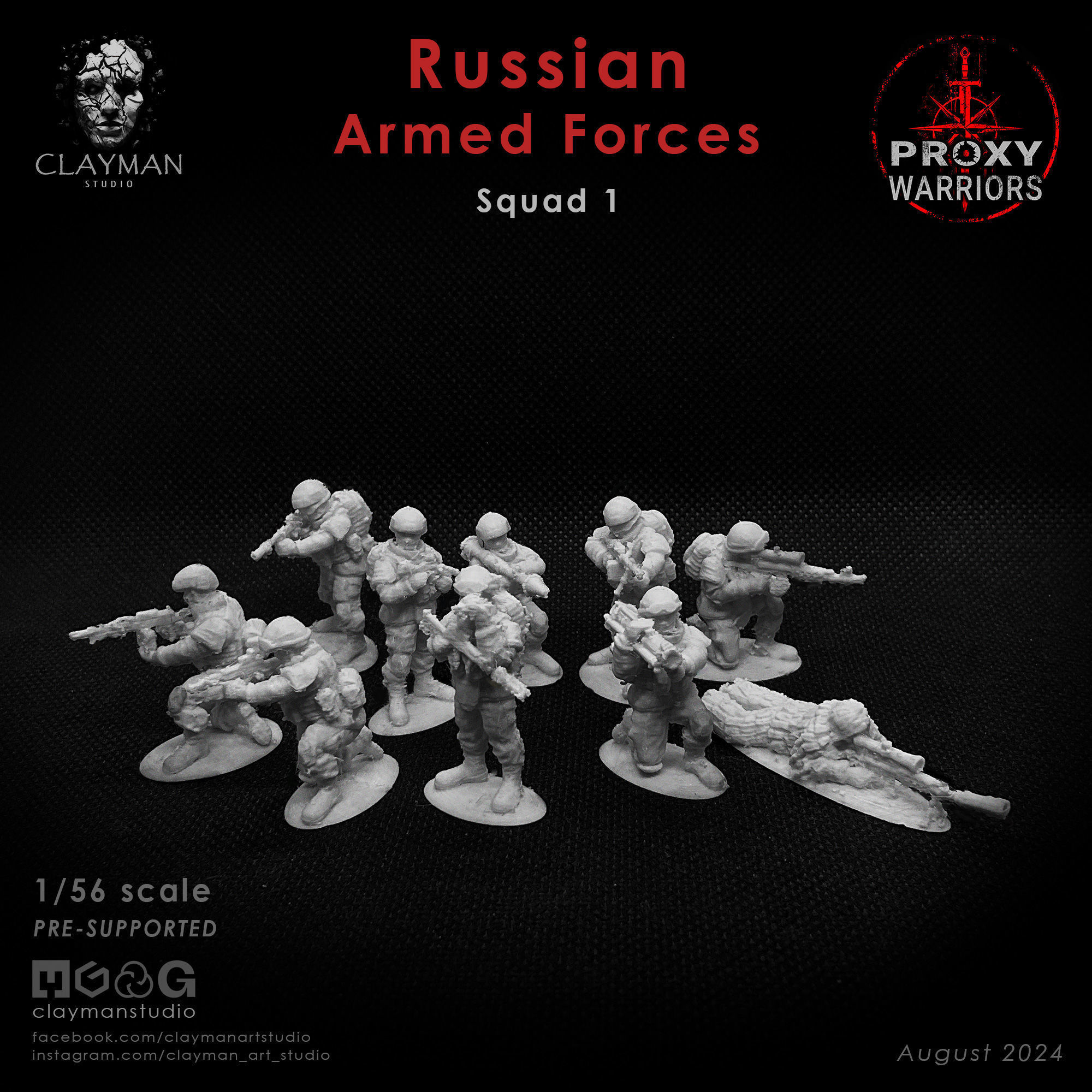 Russian Armed Forces Squad 1   1 56 scale 3D print model_1
