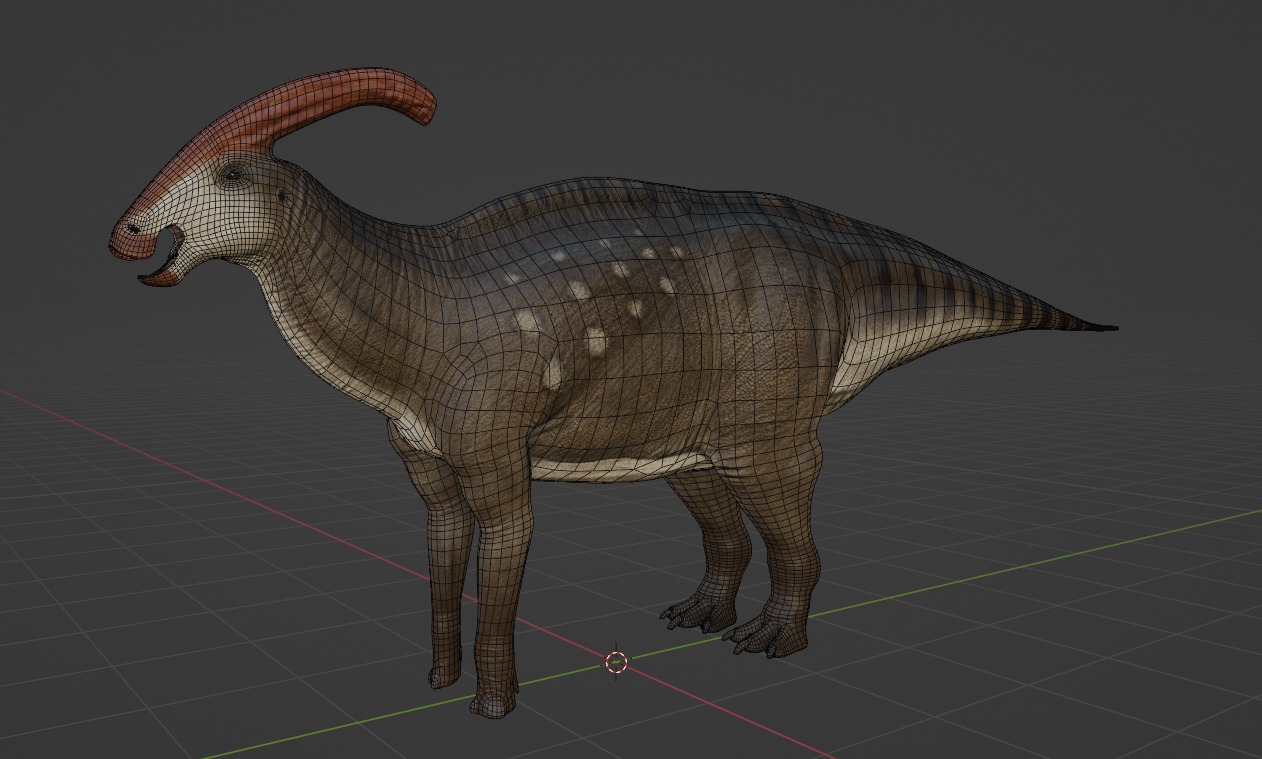 Parasaurolophus walkeri Low-poly 3D model_5