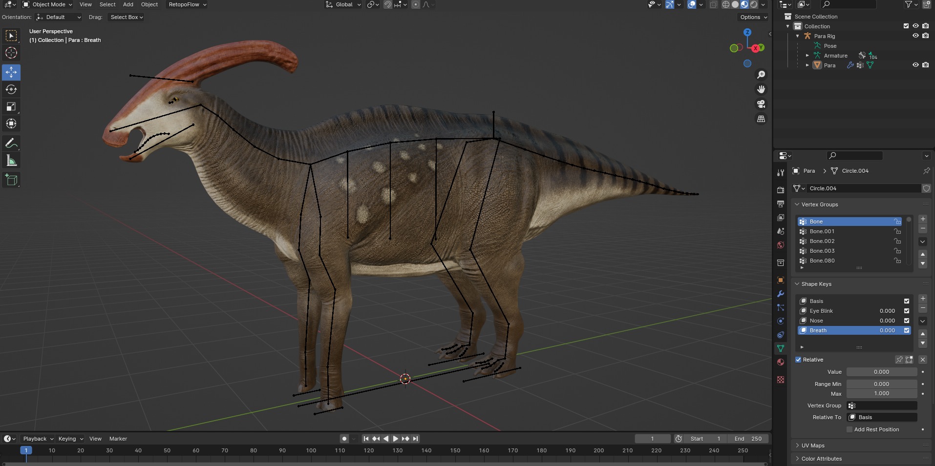 Parasaurolophus walkeri Low-poly 3D model_7