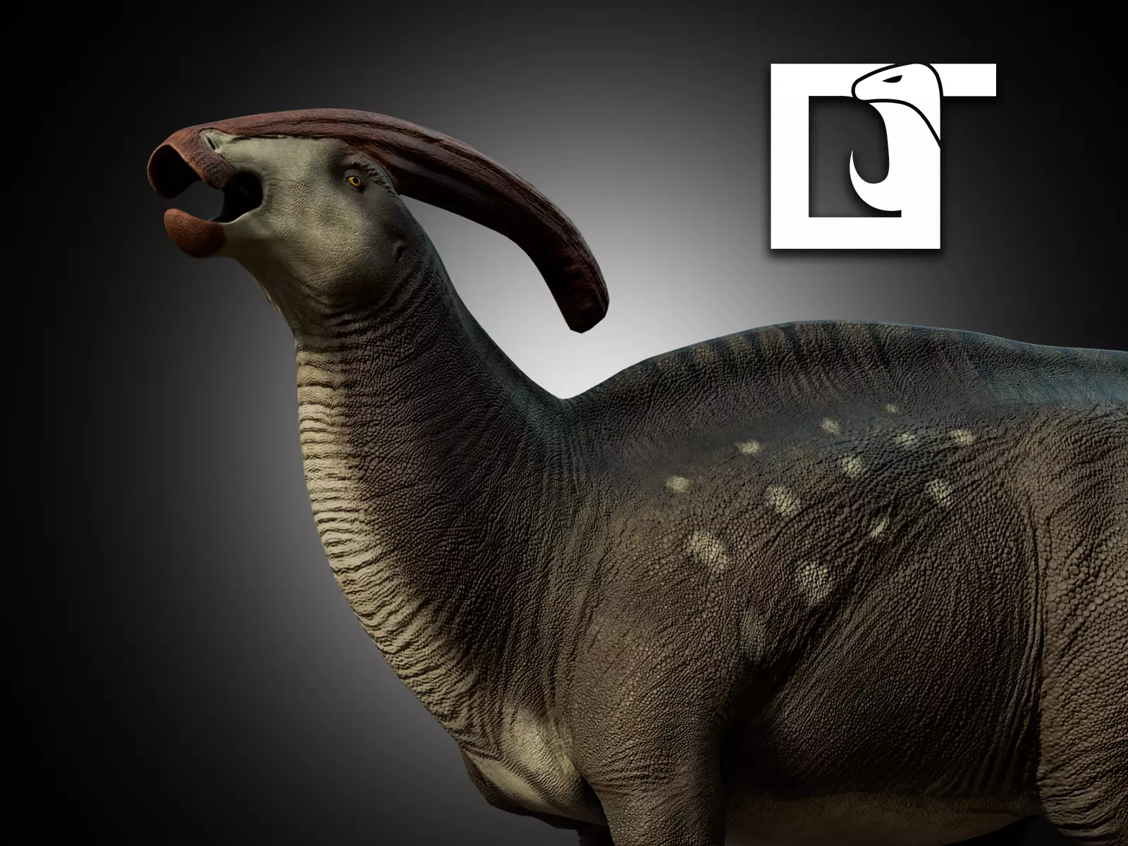 Parasaurolophus walkeri Low-poly 3D model_0