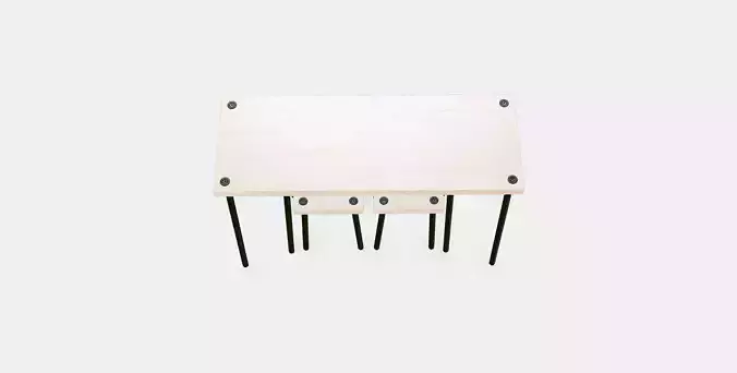 FRIDNAS Nesting tables with stools set of 4 Low-poly 3D model