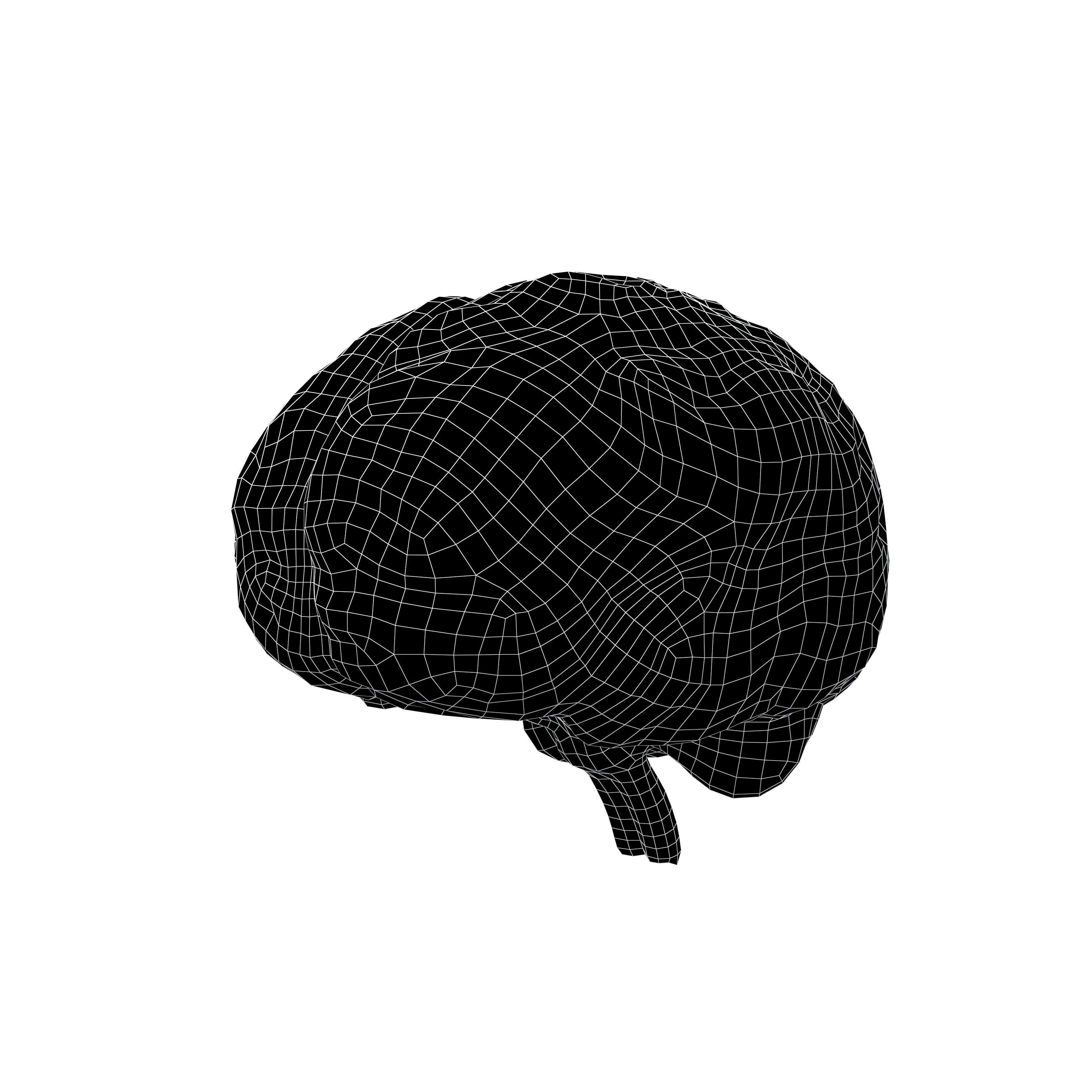 Brain Icon v1 001 Low-poly 3D model_4