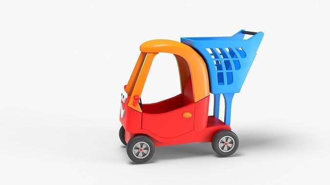 Shopping Cart Low-poly 3D model 3