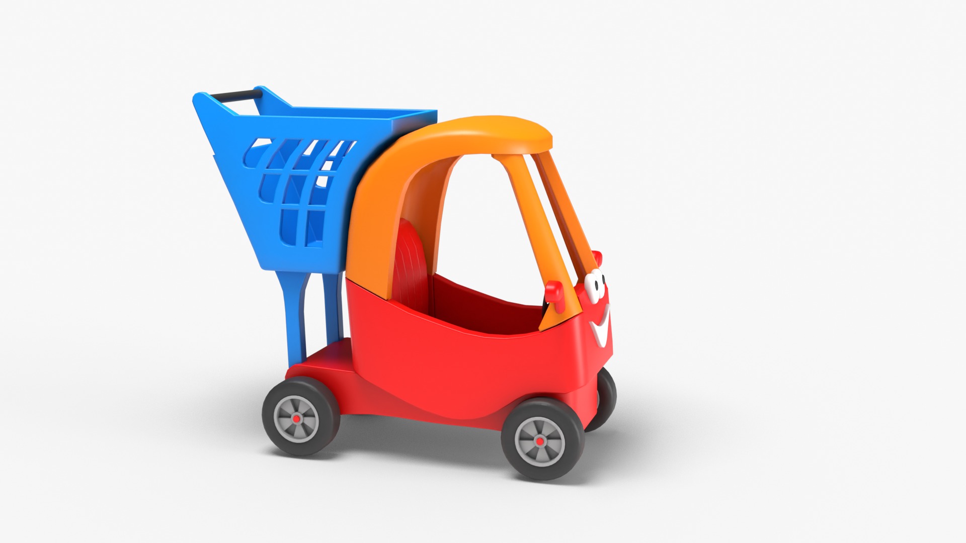Shopping Cart Low-poly 3D model_9